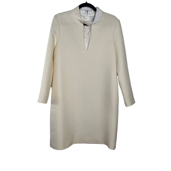 Rosetta Getty winter white wool long sleeve dress with keyhole - Picture 2 of 9